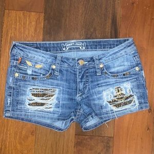 {Robins Jeans} studded distressed shorts